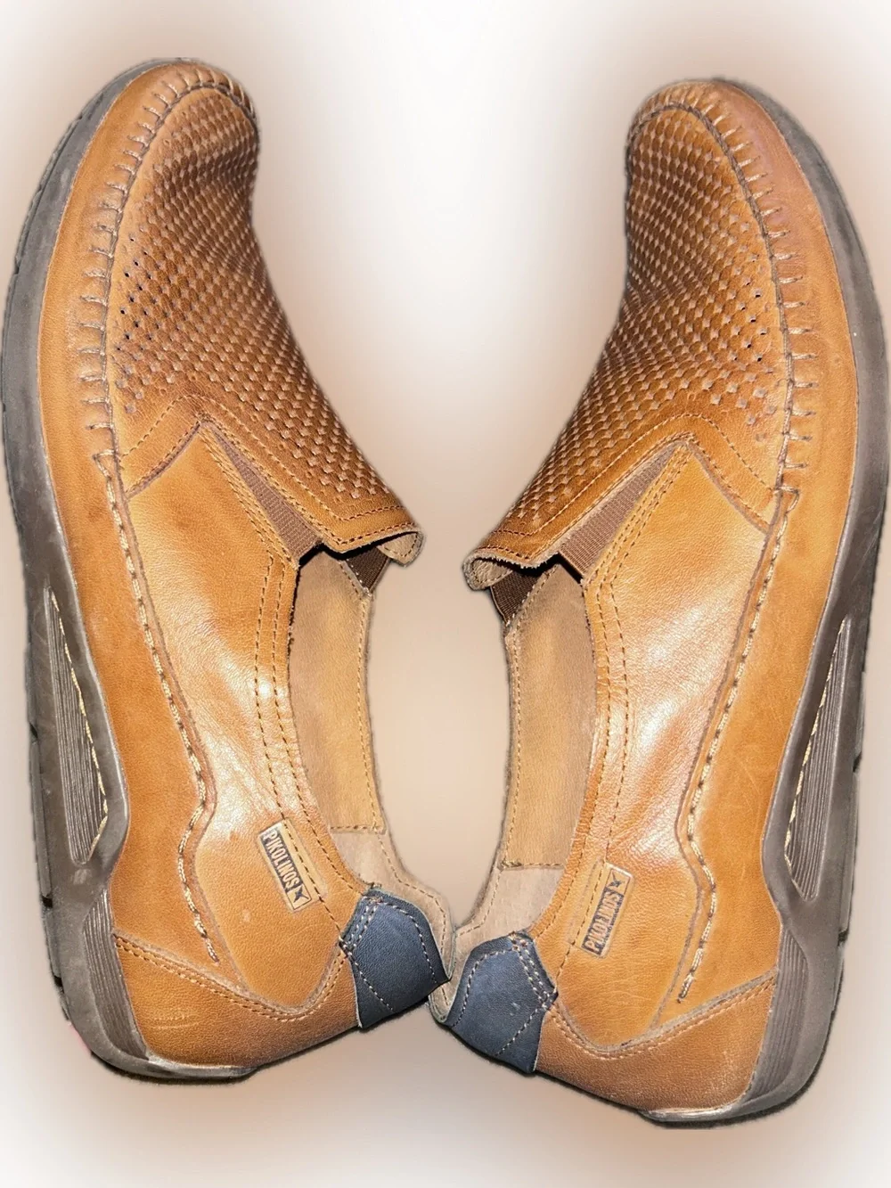 PIKOLINOS Azores Men’s Perforated Brandy Brown Leather Slip-On Loafers Shoes 46